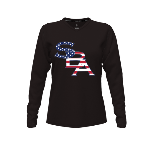 [FTLVCFBK-FYXS-LOGO1] Comfort T-Shirt (Female Youth XS, Black, V Neck, Logo 1, Long Sleeve)