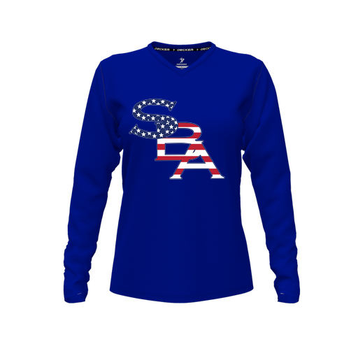 [FTLVCFRY-FYXS-LOGO1] Comfort T-Shirt (Female Youth XS, Royal, V Neck, Logo 1, Long Sleeve)