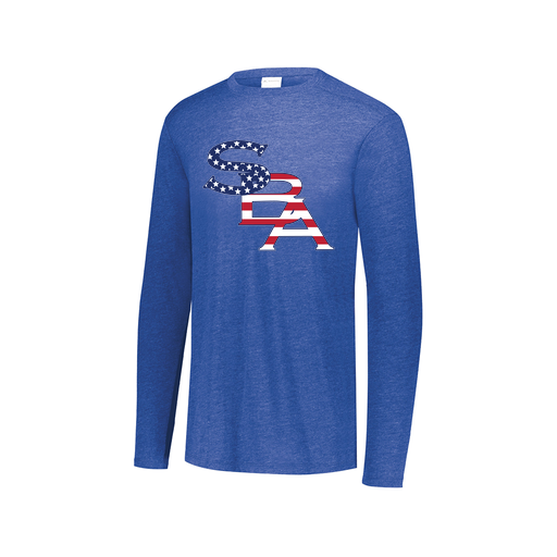 [3075.U55.XS-LOGO1] Decker Men's Tri-Blend T-Shirt - Long Sleeve (Adult XS, Royal, Logo 1)