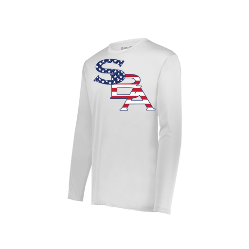 [222823.005.S-LOGO1] Youth LS Smooth Sport Shirt (Youth S, White, Logo 1)
