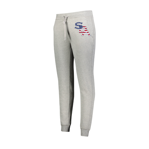 [229748.017.XS-LOGO1] Ladies 60/40 Fleece Jogger (Female Adult XS, Silver, Logo 1)